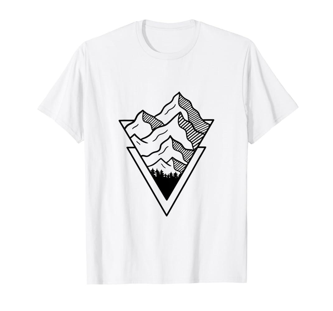 Amazon.com: Geometric Double Triangle Mountain Design T